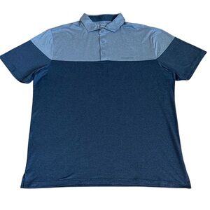 Travis Mathew Dual Blue Color Block Golf Polo Shirt Size XL